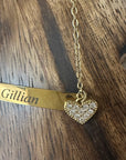 Sparkling Heart Bracelet Gold Personalised
