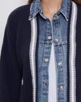 Navy Denim Knit Cardigan