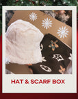 Flower Print Scarf / Faux Fur Hat Christmas Box Choco