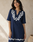 Aruba Dress Navy/White