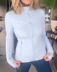Activewear Full Zip Walking Top Blue