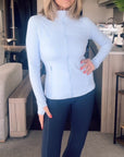 Activewear Full Zip Walking Top Blue