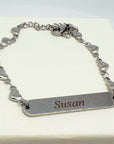 Surrounded By Hearts Bracelet Silver ( Personalised )