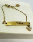 Sparkling Heart Bracelet Gold ( Personalised )