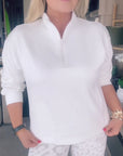 Scuba Zip Top White