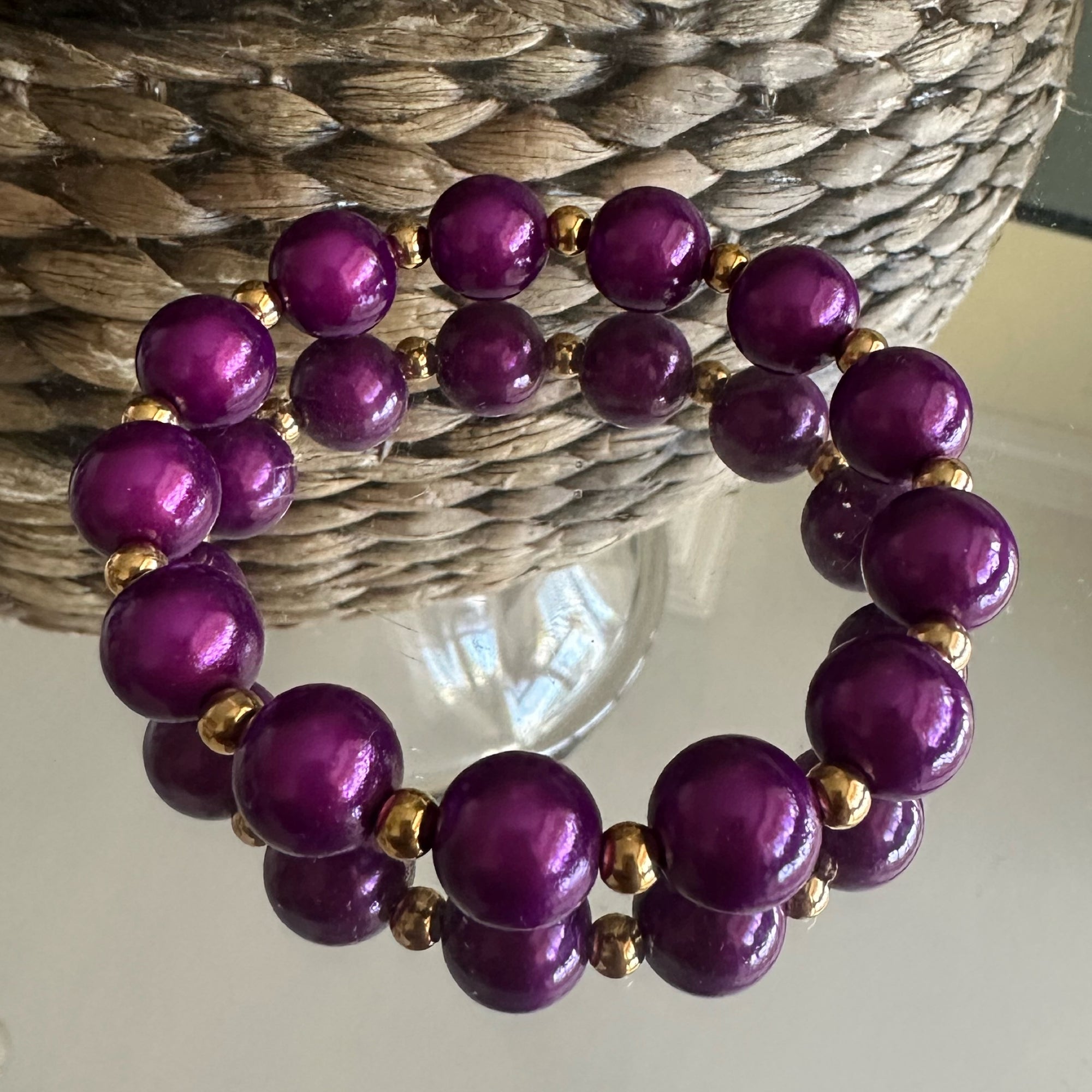 Margo Bead Bracelet Purple