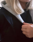 Duster Coat With Hood Navy