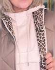Fia Reversible Gilet Mink/Print