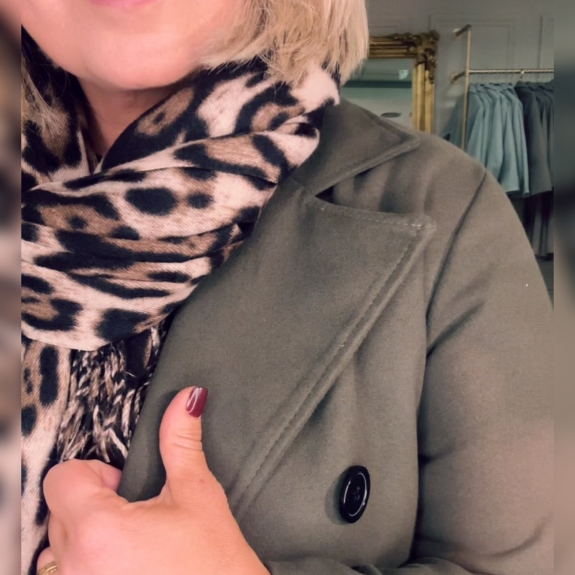 Charlotte Midi Duster Coat Olive