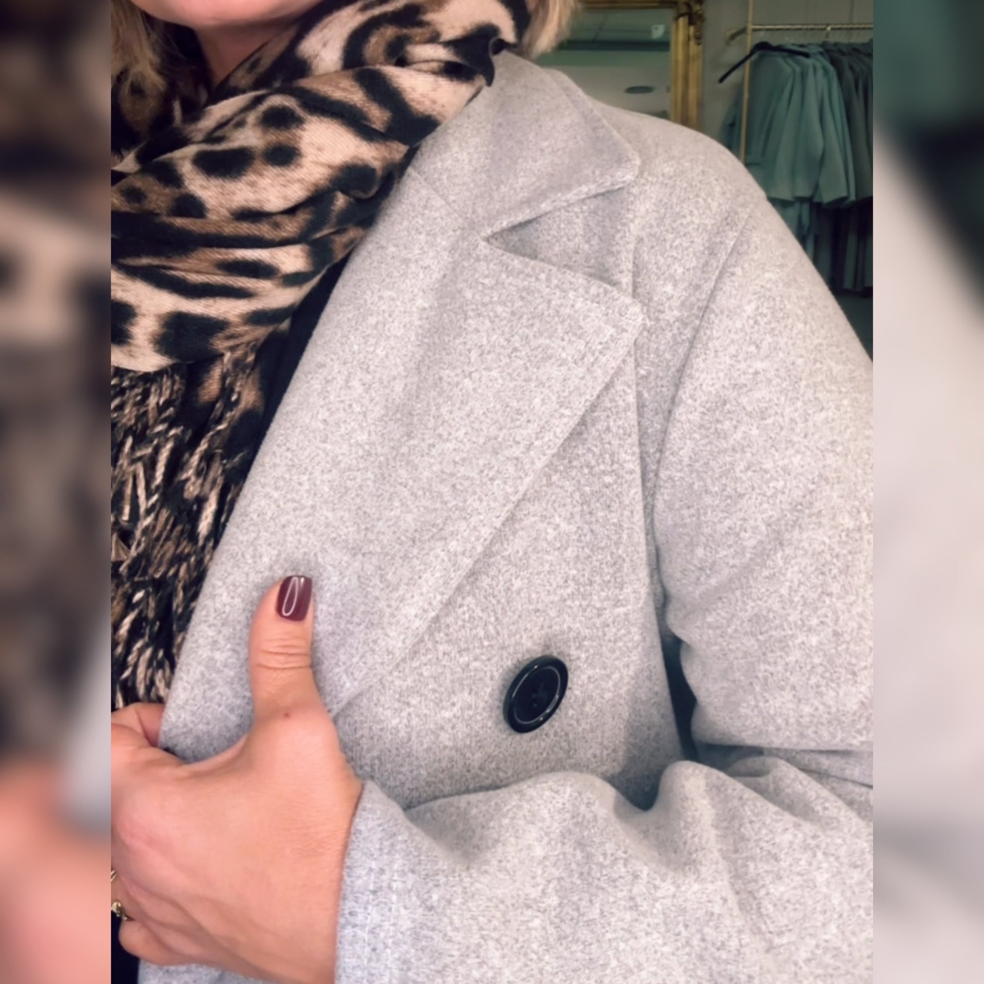 Charlotte Midi Duster Coat Grey