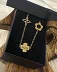Lucky Clover Necklace Gold Personalised