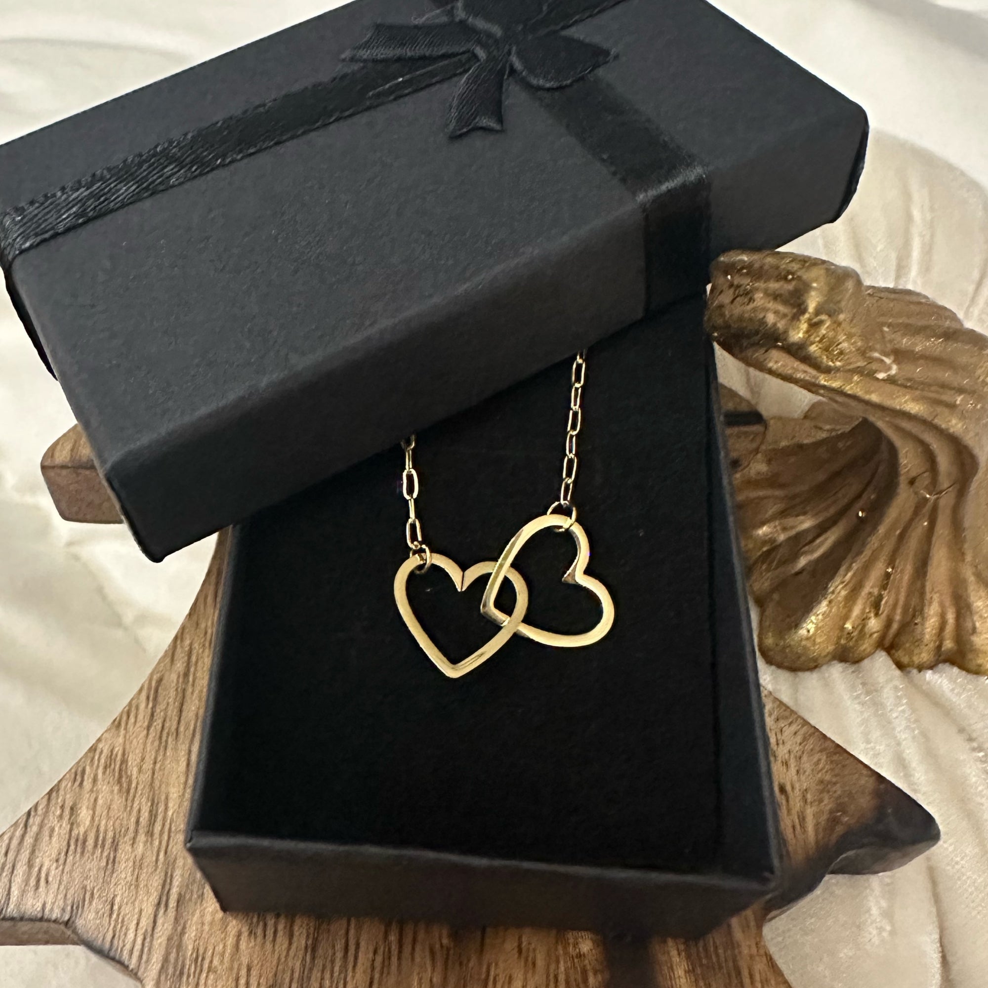 Small Linked Hearts Necklace