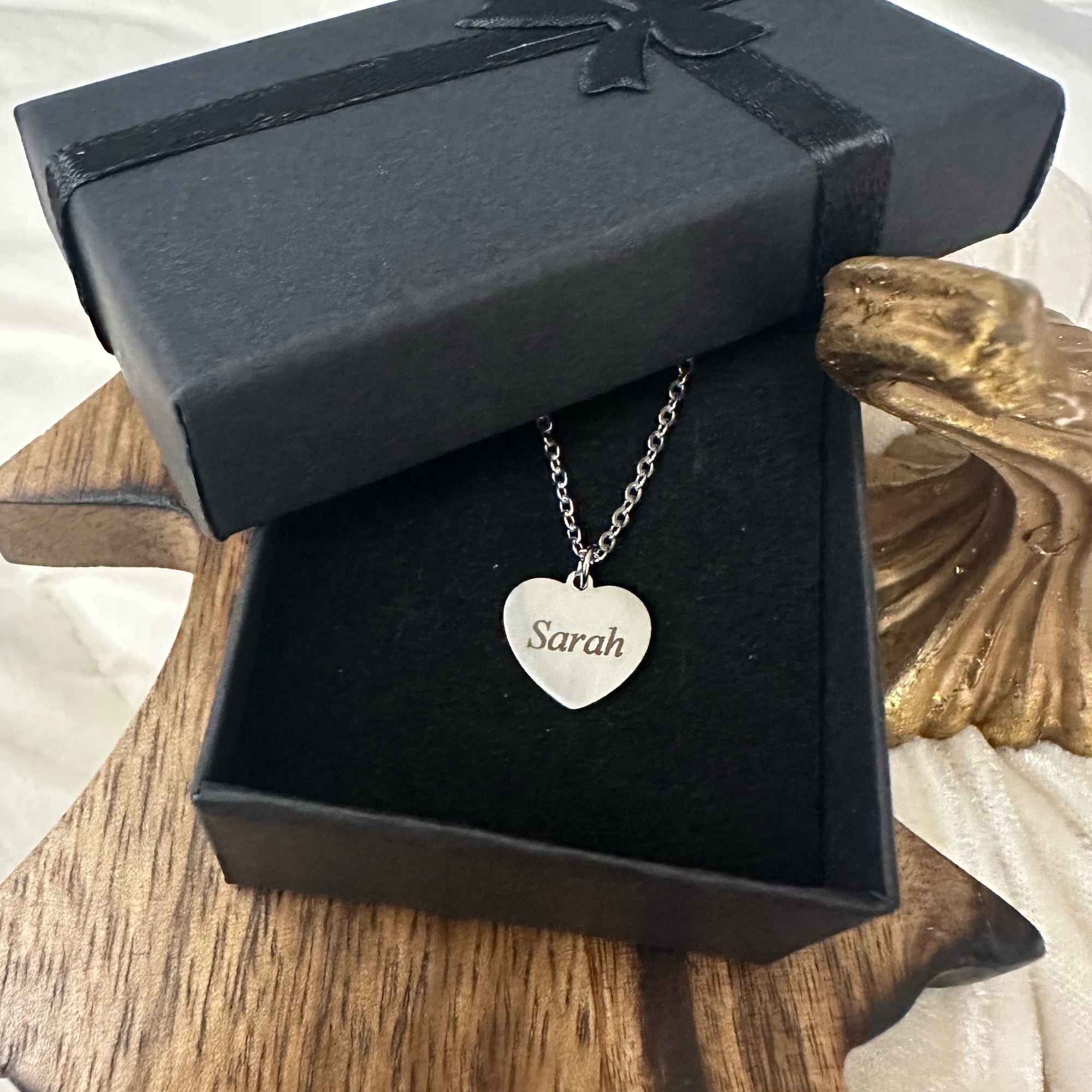 Silver Heart Necklace Personalised