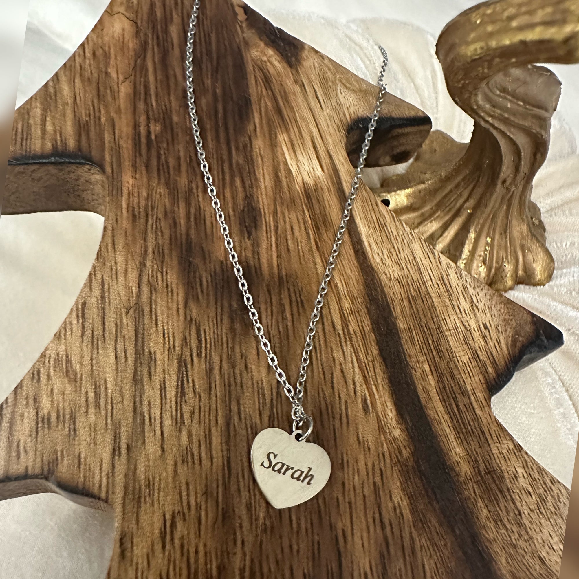 Silver Heart Necklace Personalised