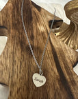 Silver Heart Necklace Personalised