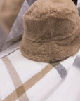 Plaid Scarf / Faux Fur Hat Christmas Box