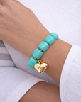 Personalised Amara Turquoise Heart Bracelet