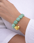 Personalised Amara Green Heart Bracelet