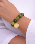 Personalised Green Marble Disc Charm Bracelet