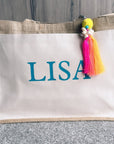 Pocket Jute Teal Personalised