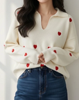Heart Jumper Ecru