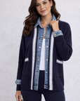 Navy Denim Knit Cardigan