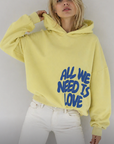 All We Need Is Love Hoodie Lemon
