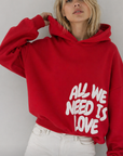 All We Need Is Love Hoodie Red