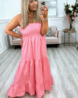 Amalfi Maxi Dress Coral/Pink
