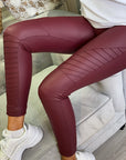 Harley Biker Leggings Burgundy