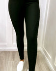 Jenna Spandex Biker Leggings Black