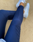 Jenna Spandex Biker Leggings Navy