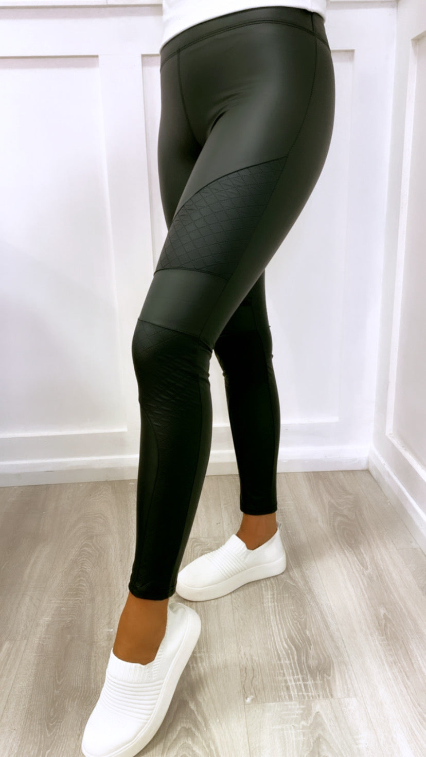 Piper Quilted Leather Look Leggings – Verso