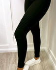 Jackie Spandex Moto Leggings Black