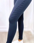 Jenna Spandex Biker Leggings Navy