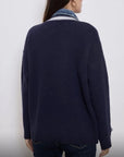 Navy Denim Knit Cardigan