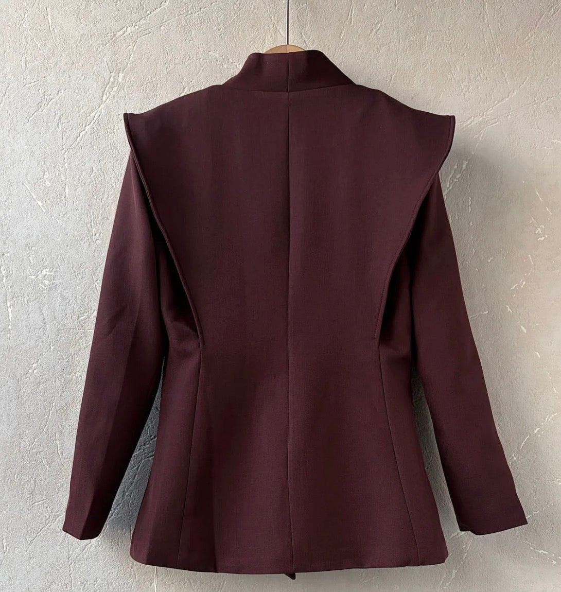 Bayley Shoulder Blazer Burgundy