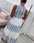 Stripe Maxi Dress Blue