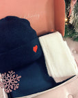 Christmas Hat Scarf Box Navy