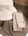 Taupe Snood/Arm Warmers/ Hat Christmas Box