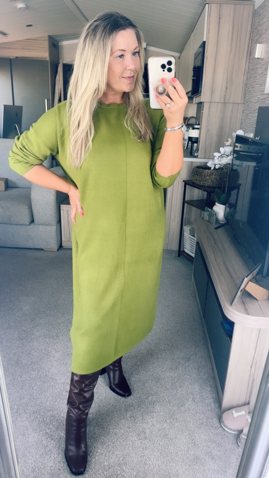 Jumper Dress Grey Pistachio