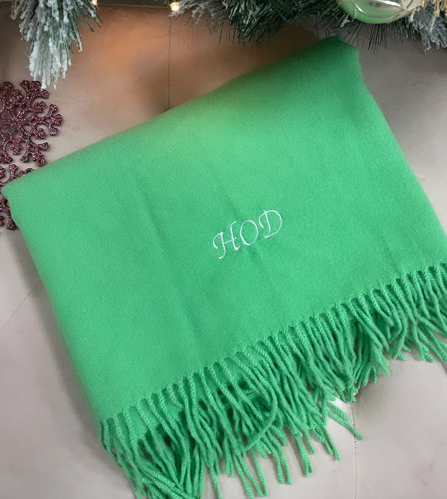 Long Personalised Scarf Lime Green