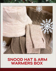 Taupe Snood/Arm Warmers/ Hat Christmas Box