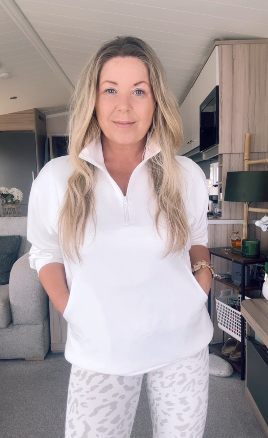 Scuba Zip Top White