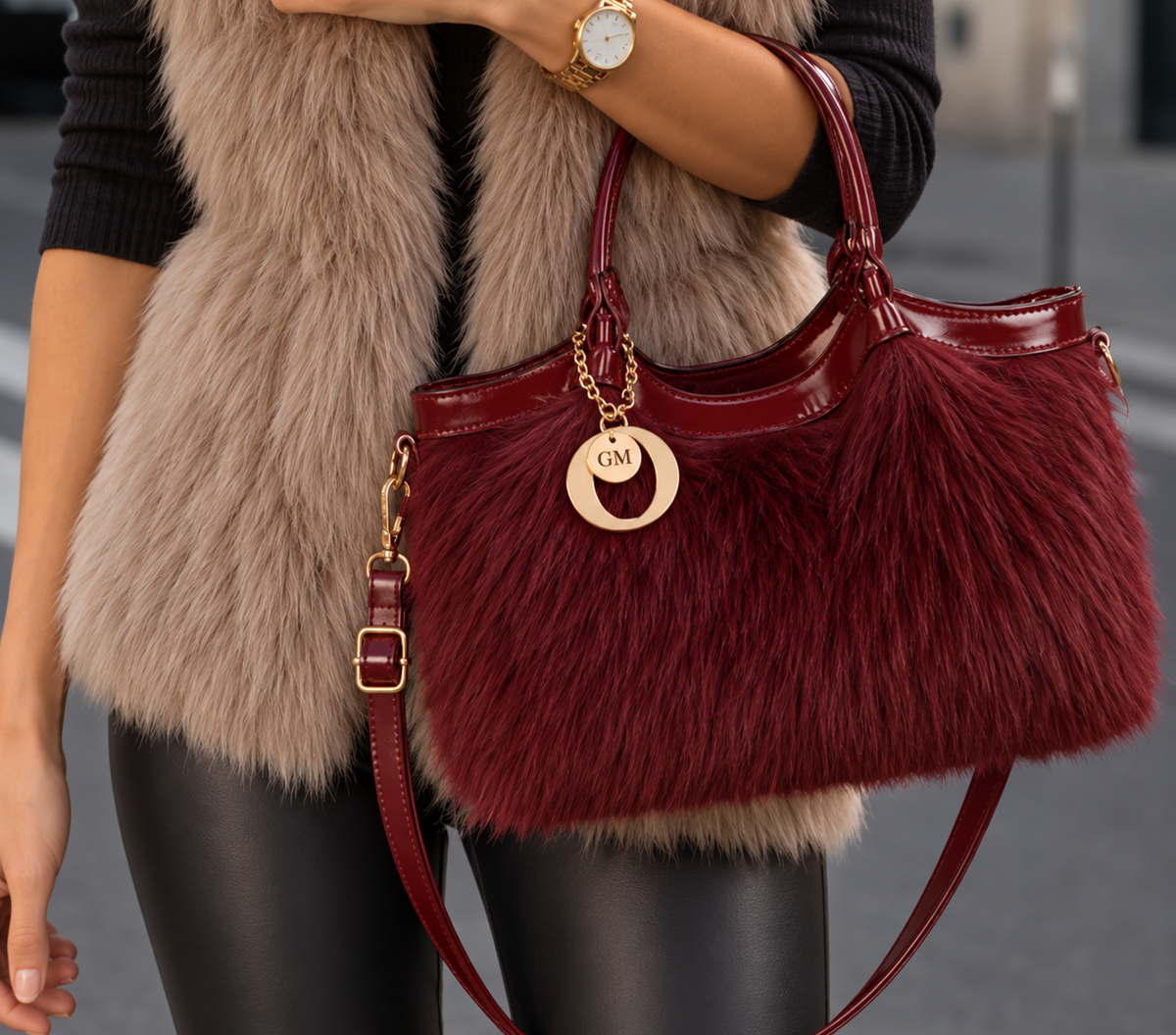 Hannah Bag Burgundy Personalised