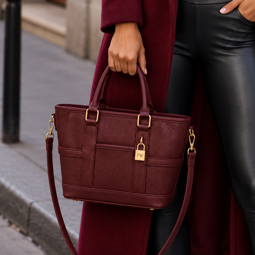 Maggie Bag Burgundy Personalised