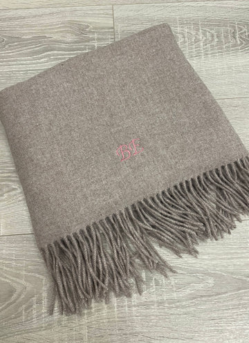LONG Personalised Scarf Taupe