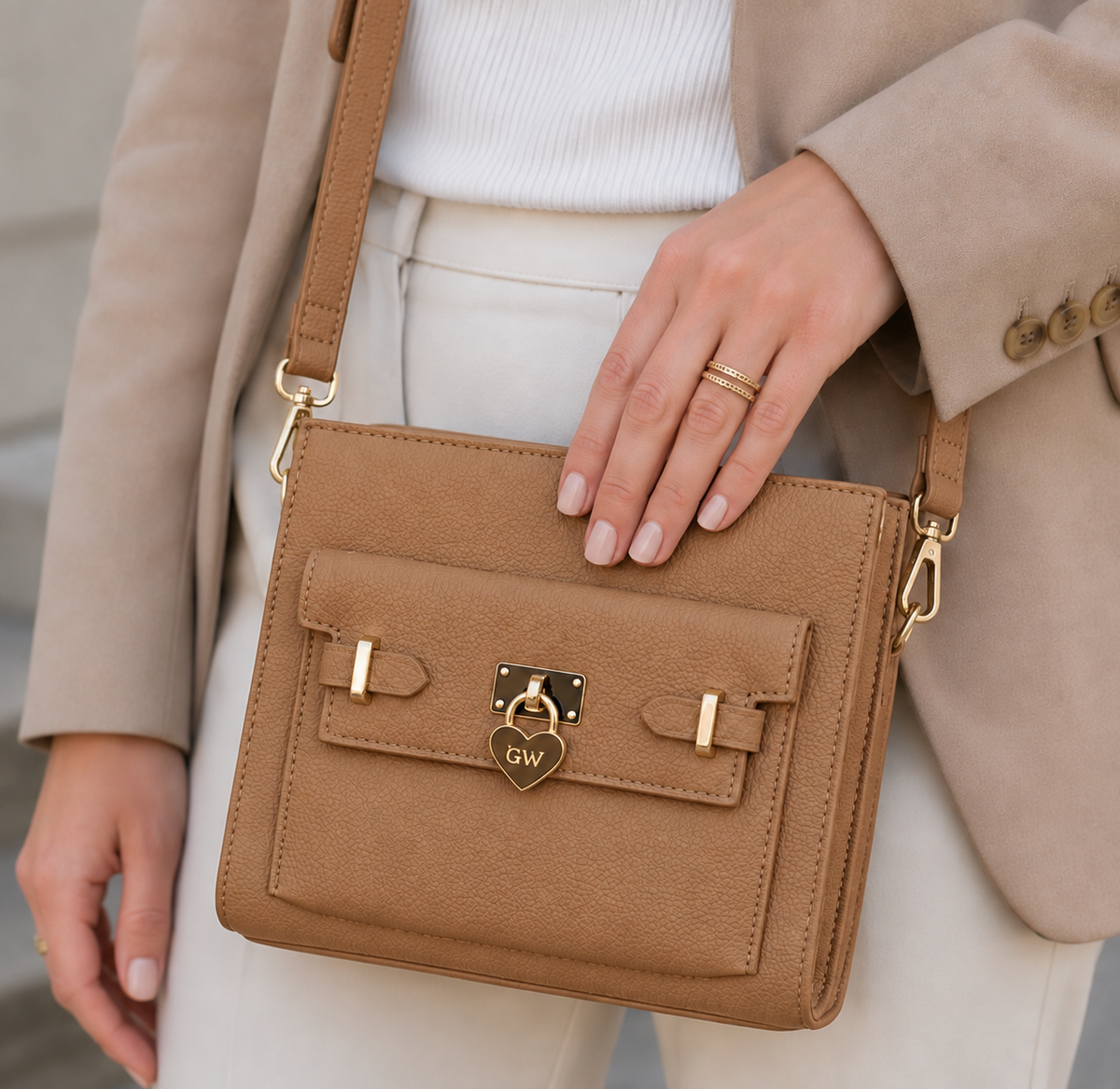 Lisa Bag Tan ( Personalised )