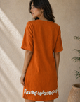 Aruba Dress Orange/White