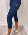 Capri Active Leggings Navy / Coral Logo